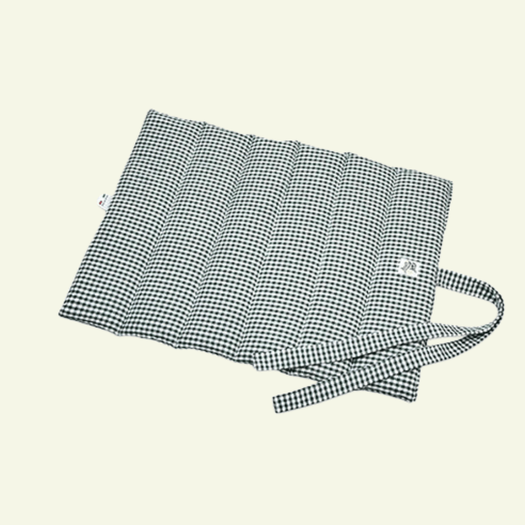 Vichy | Tapis de voyage enroulable - fabrication artisanale - Jean - Poil - Vert