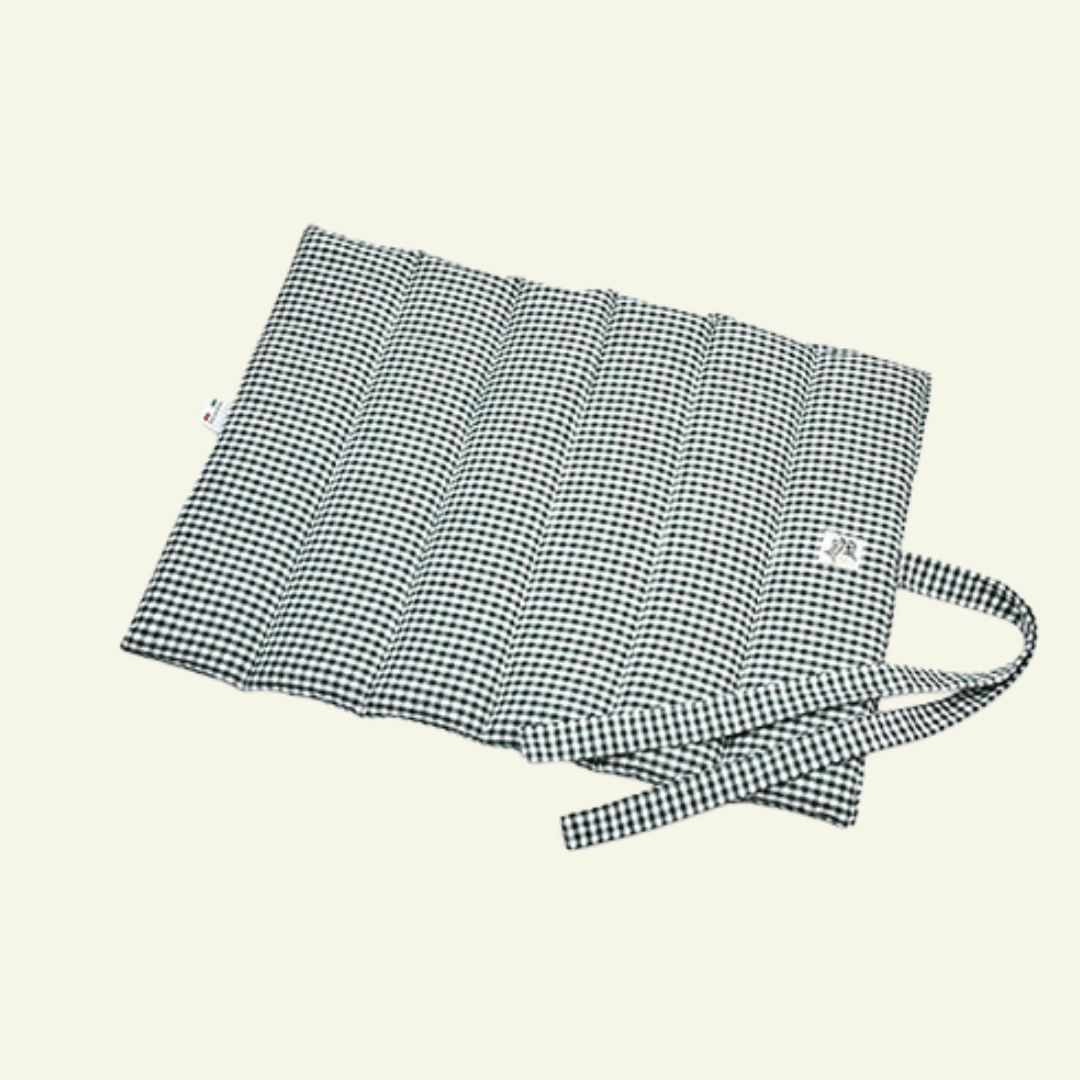 Vichy | Tapis de voyage enroulable - fabrication artisanale - Jean - Poil - Vert